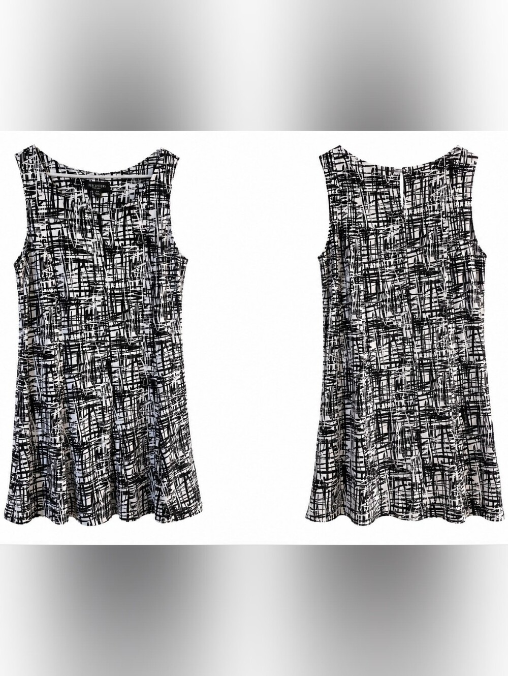 Perceptions Black & White Patterned Midi Dress